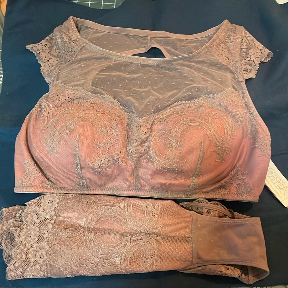 Gilligan and O’Malley lace bralette and panty.